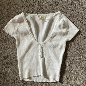 Lace trim cropped top